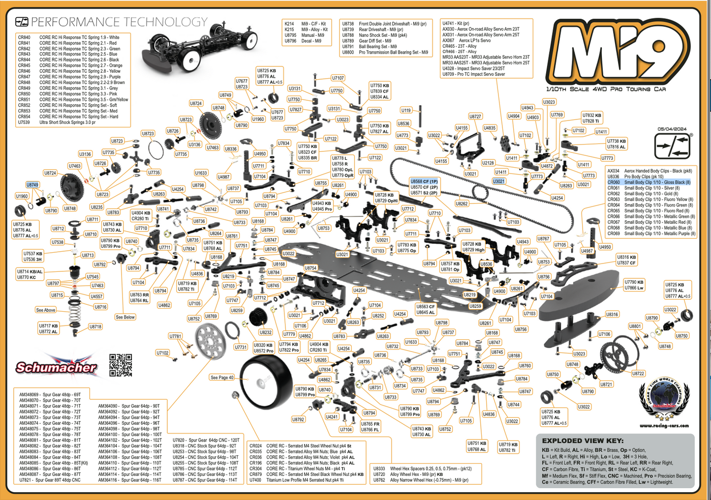K214 Schumacher Mi9 - C/F - Kit