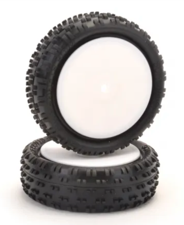 U6812 Wide Stagger Rib - 4WD 1:10 - Buggy Front - Yellow-Pre-Glued on Rims (pr)