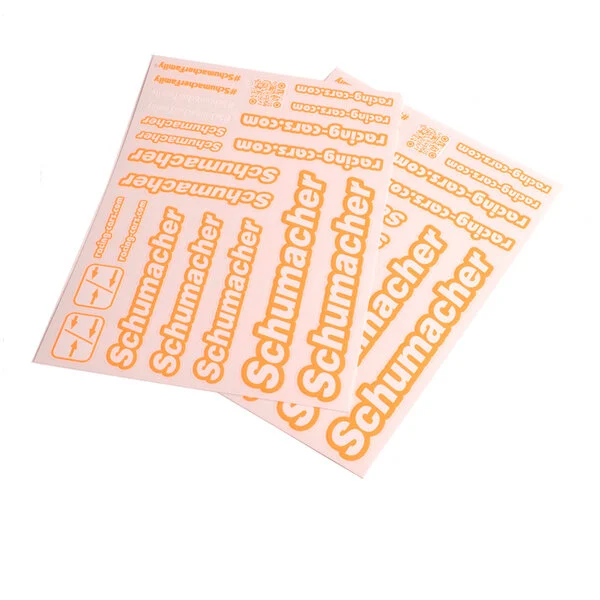 U8589 Schumacher Decal Sheet - Neon Orange - pk2