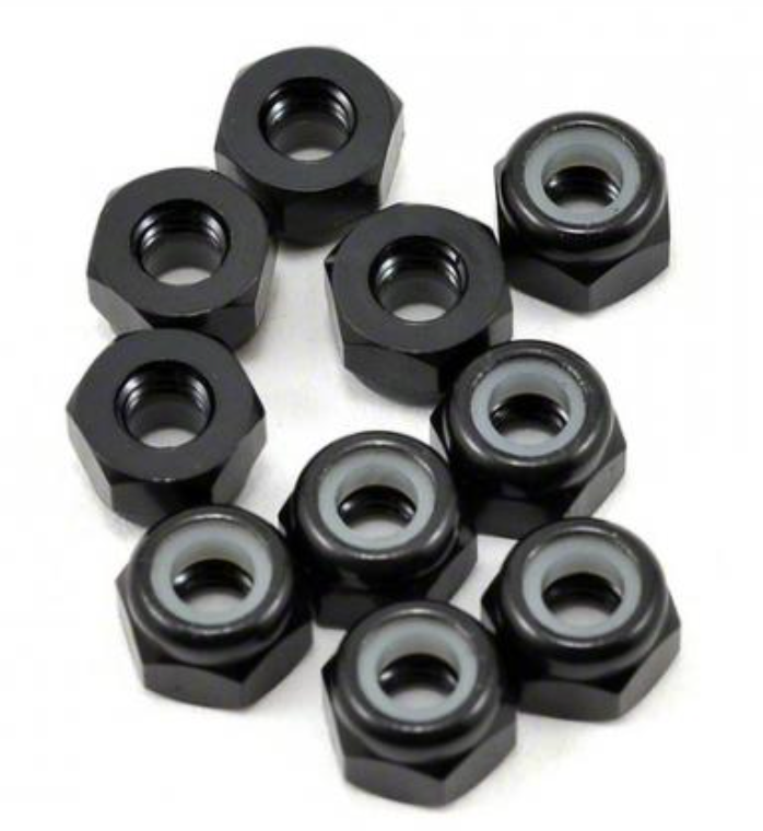 U4241  SPEED PACK - M3 Alloy Nyloc Nuts - Black - pk10