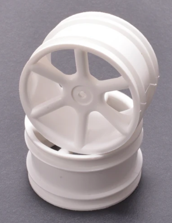 CR887  JC 6 Spoke 2.2 Rear White Wheel CAT/Coug 2K pr