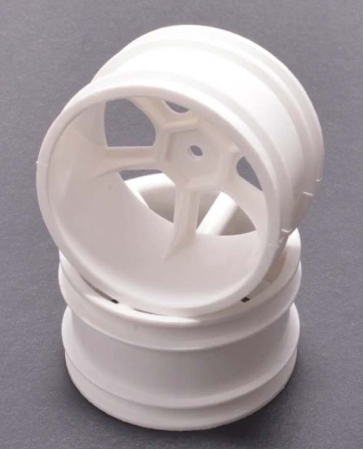 CR887  JC 6 Spoke 2.2 Rear White Wheel CAT/Coug 2K pr